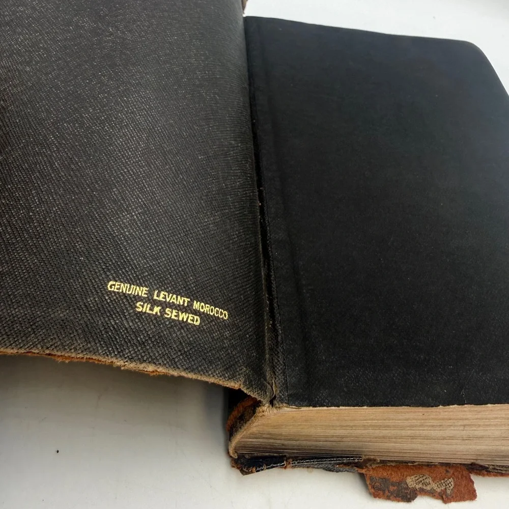 Antique KJV Holy Bible Teachers Edition Genuine Levant Morocco Leather Baptist